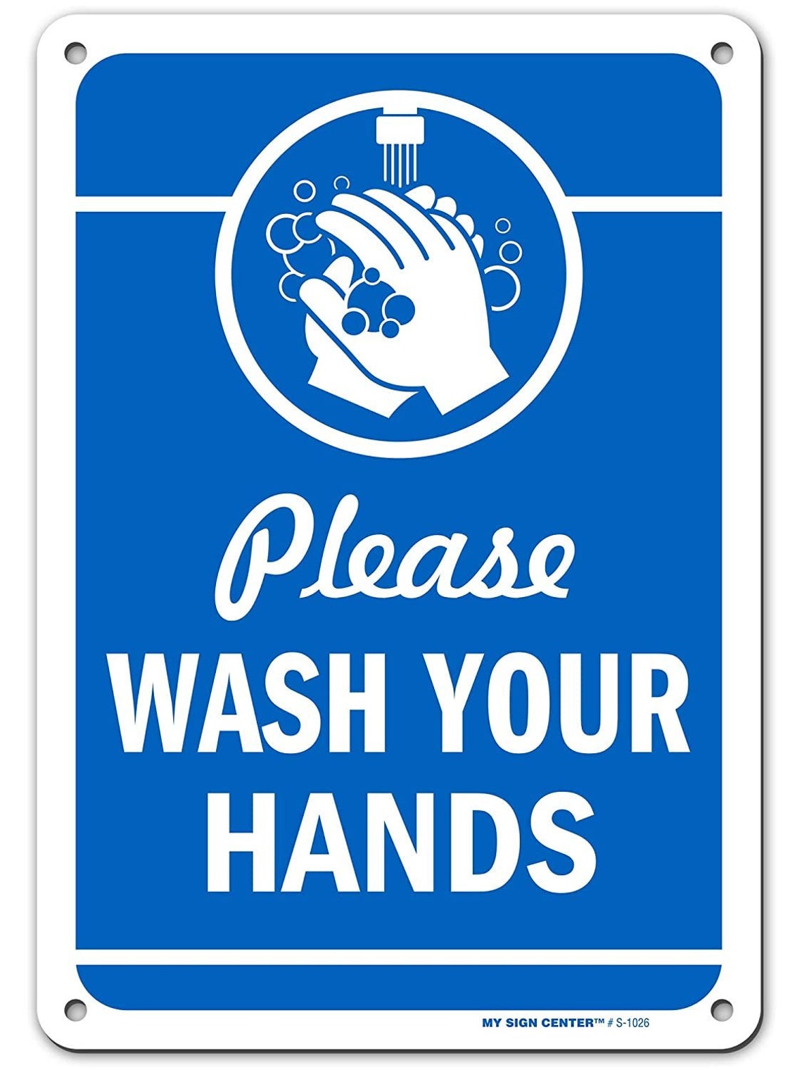Please Wash Your Hands Sign Made Out of .040 Rust-free | Etsy