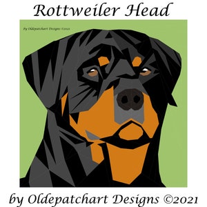 Rottweiler Head Foundation Paper Piecing Pattern