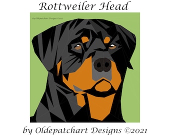 Rottweiler Head Foundation Paper Piecing Pattern