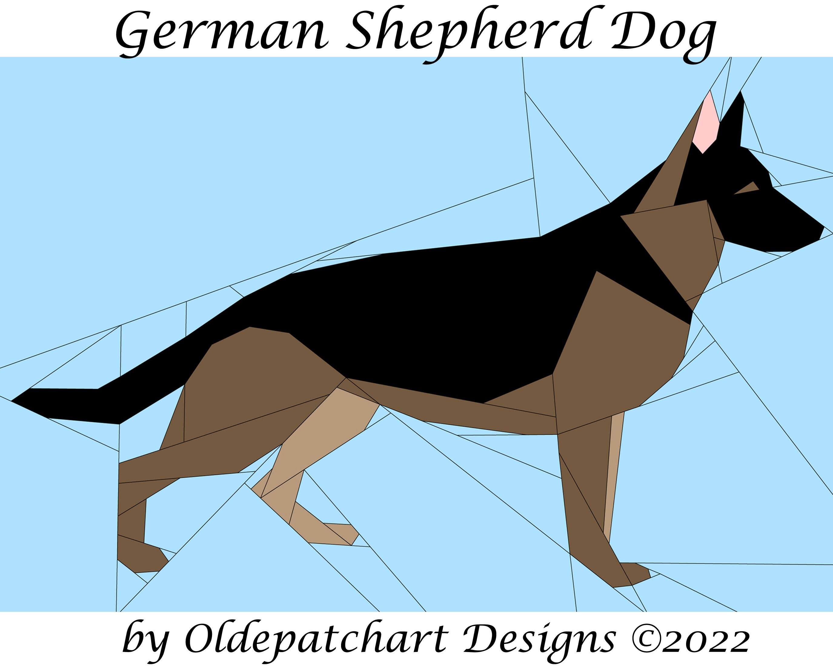 German Shepherd Dog Foundation Paper Piecing Pattern