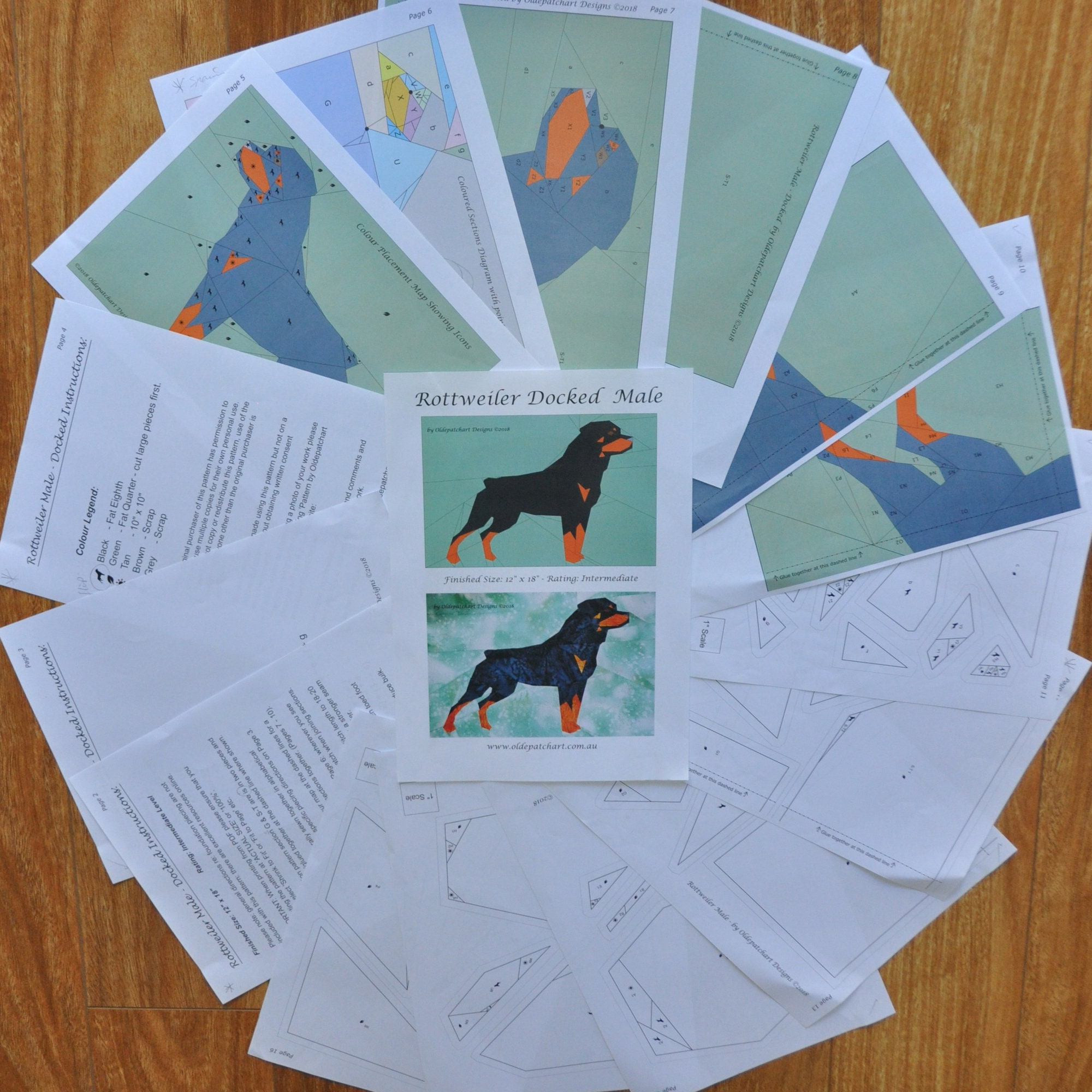 Rottweiler Male Docked Tail Foundation Paper Piecing Pattern - Etsy