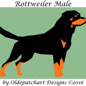 Rottweiler Male Foundation Paper Piecing Pattern