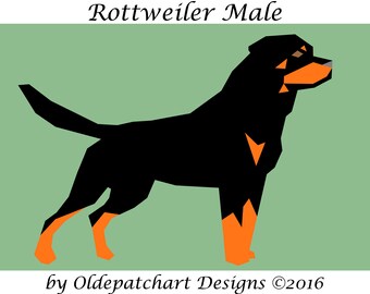 Rottweiler Male Foundation Paper Piecing Pattern