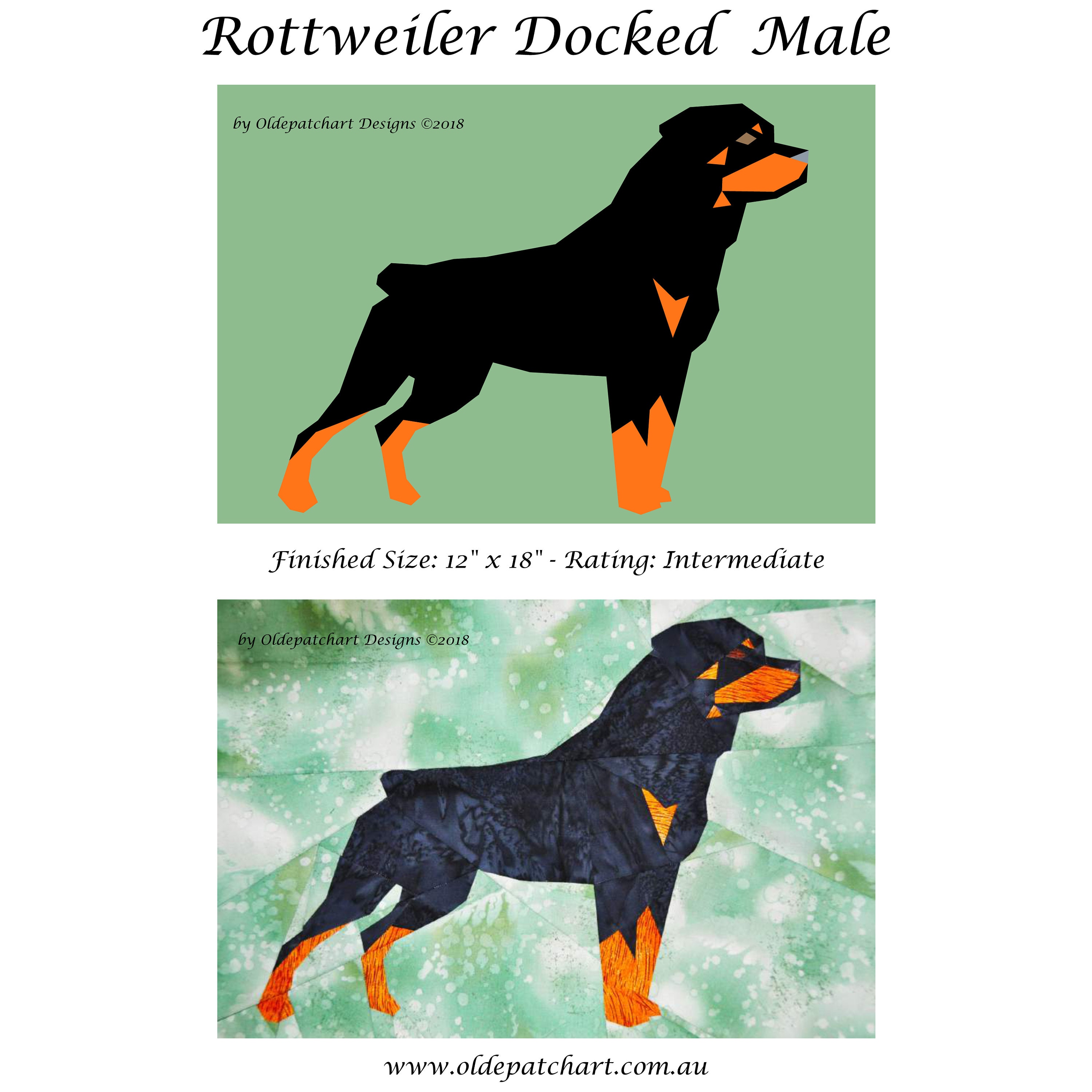 Rottweiler Male Docked Tail Foundation Paper Piecing Pattern - Etsy