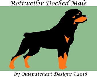 Rottweiler Male Docked Tail Foundation Paper Piecing Pattern
