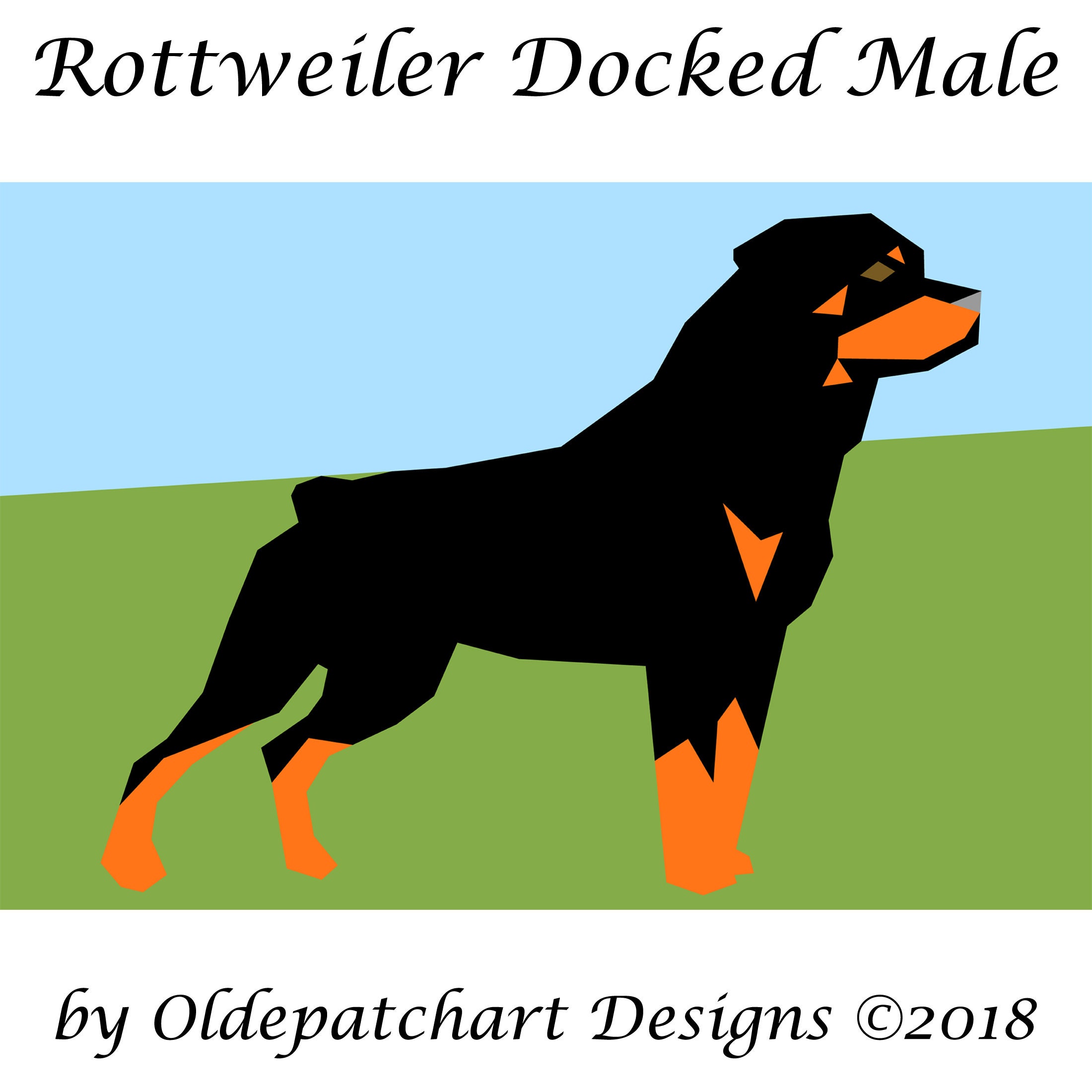 Rottweiler Male Docked Tail Foundation Paper Piecing Pattern - Etsy