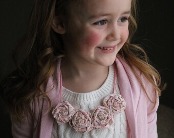 Light Pink Rosette Necklace
