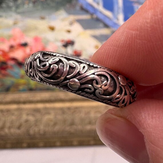 Vintage Stackable Sterling Silver Ring Size 8 - image 3