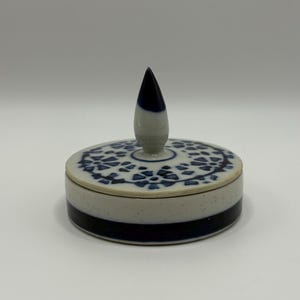 Vintage Blue and White Ceramic Dish, Ring Dish, Trinket Box