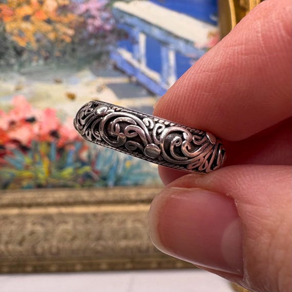 Vintage Stackable Sterling Silver Ring Size 8 - image 2