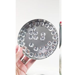 Silver Glass Calendar Number Magnets Silver Metallic