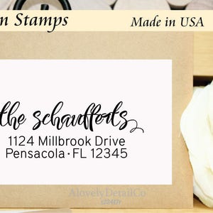 Personalized  Return Address Rubber Stamp, Signature Stamp self ink  Wedding Rubber Stamp, Script Custom Address,
