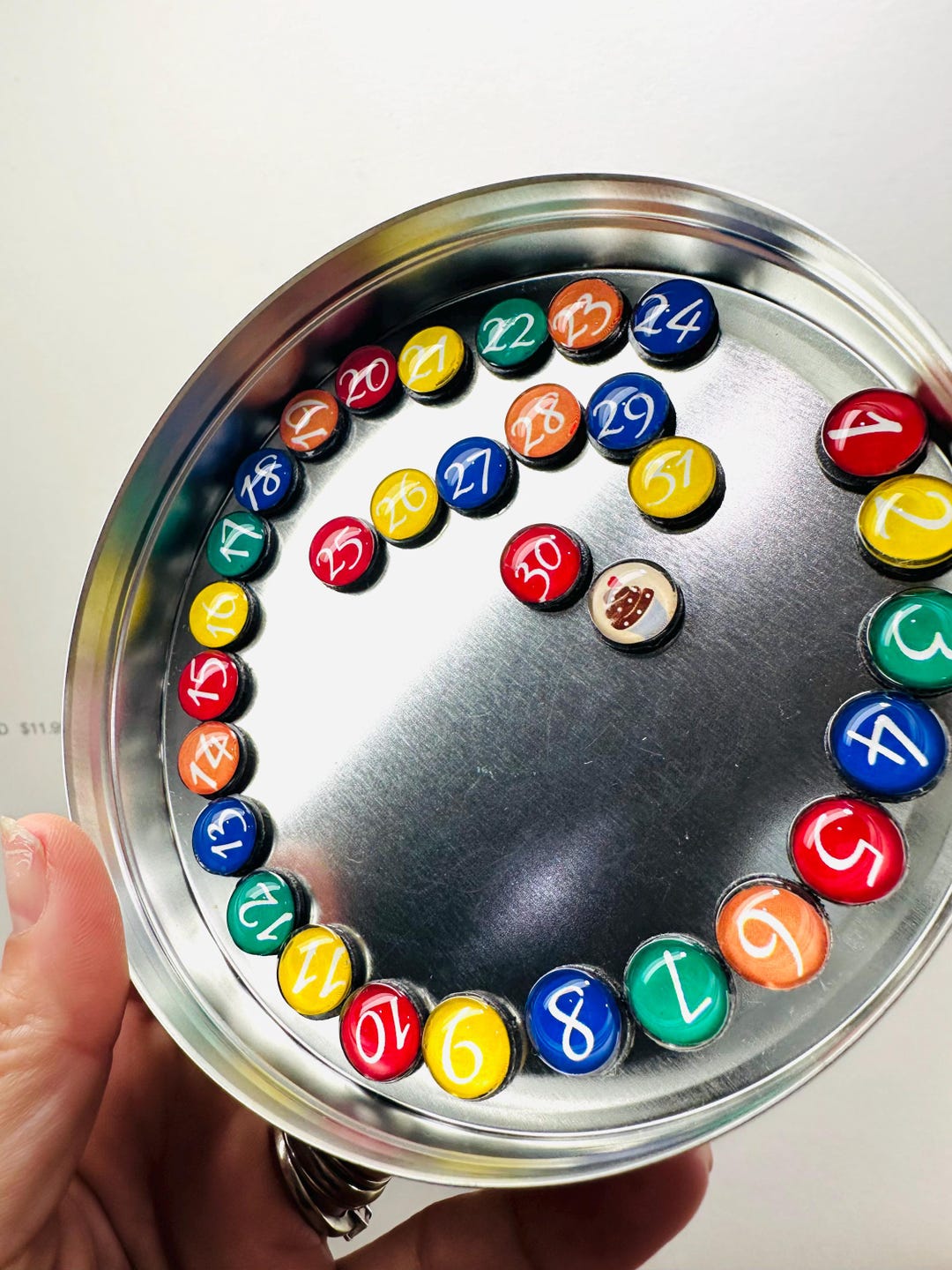 Number Line Magnets Number Magnets Rainbow for Calendar Glass Magnets - Etsy