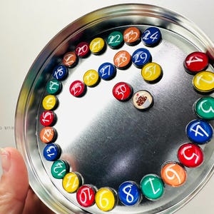 Number Magnets Rainbow for calendar Glass Magnets
