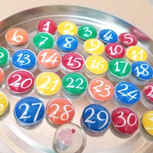 Rainbow Number Magnets for calendar Glass Magnets
