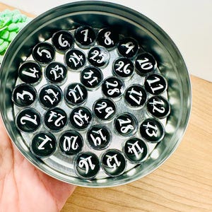Numbers Magnets for Calendar Black  for Magnetic Calendar Black White Casual Font
