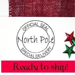 North Pole Seal Santa stamp ready chritsmas holiday rubber stamp