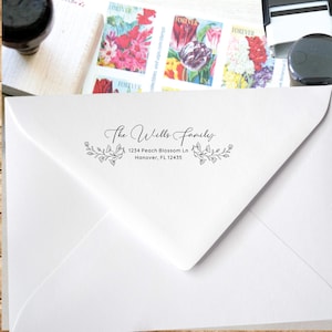 Gepersonaliseerde stempel retouradres cursief zelfinkt Custom Family
