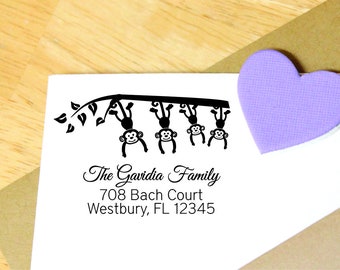 Personalisierter Adressstempel Affe