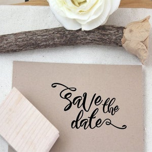 Personalized Save The Date Stamp: Modern Calligraphy Wedding