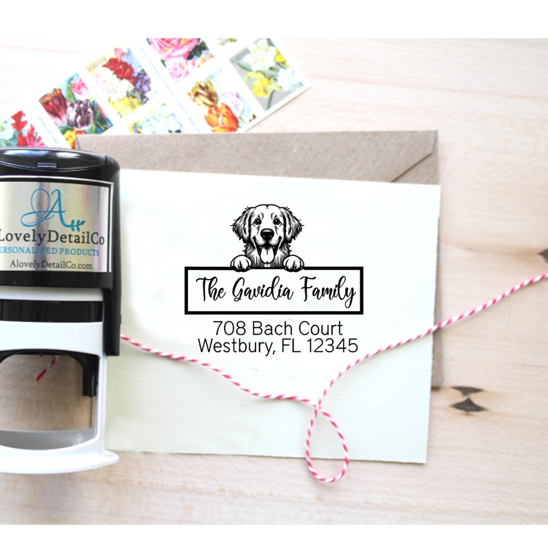 Personalized Dog Return Address Stamp: Custom Pet Rubber Stamp - Etsy
