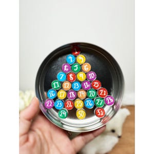 Number Magnets Rainbow Color Glass Calendar Magnets