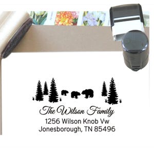 Gepersonaliseerde adresstempel Bergen Op de natuur geïnspireerde Zelfinktende stempel