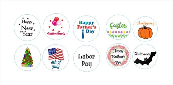 Holidays Calendar Magnets Glass Magnets for Magnetic Board or Wall Calendar  - Etsy