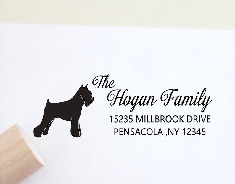 Dog Return Address stamp English schnauzer dog Unique Personalized address stamp rubber stamp self ink return address stamp