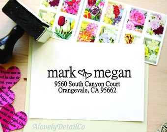 Personalized Return Address Stamp self ink   Signature Stamp Wedding
