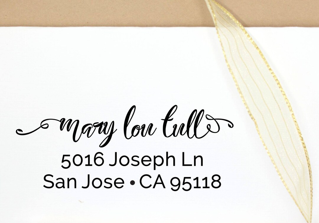 Customizable Script Font Return Address Stamp Personalized Script Return Address Stamp, Custom Rubber Stamp - Etsy