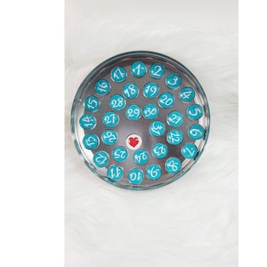 Teal Calendar Magnet Set – Numbers 1–31 Planner Accessories