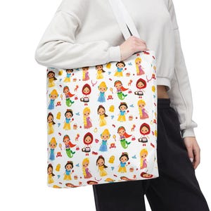 fourre-tout princesse fille | Cadeau fille cadeau d'anniversaire soeur cartable enfant shopping fourre-tout coloré amusant mignon joli cadeau étudiant enseignant