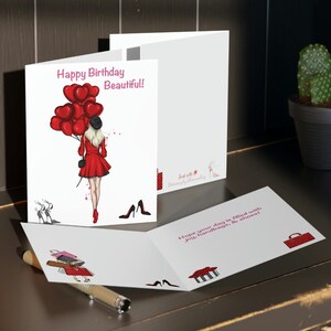 Carte d'anniversaire fille mode | Fashionista, carte de voeux, sac à main, chaussures, carte d'anniversaire, fille, soeur, meilleure amie, amie, cousine, collègue, colocation