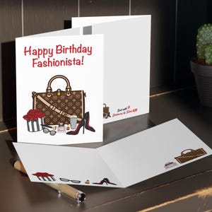 Printable Fashion Handtasche Geburtstagskarte | Niedliche Geburtstagskarte Tochter Schwester Mama Frau Freundin Tante Oma Freund Cousin