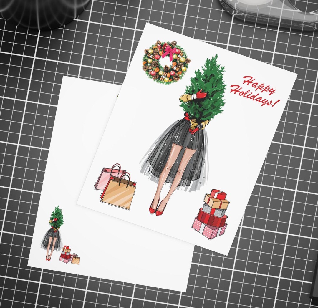 Custom Christmas Cards Holiday Christmas Card Boxed Set Cute Pretty ...