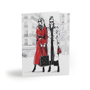 Fashionista's Winkelen Briefpapier Wenskaarten met enveloppen (set van 8 of 16)