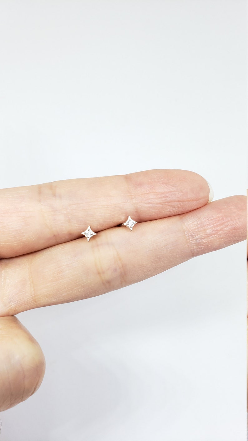 Sterling Silver Geometric Pyramid Triangle Shaped Dainty Cute | Etsy