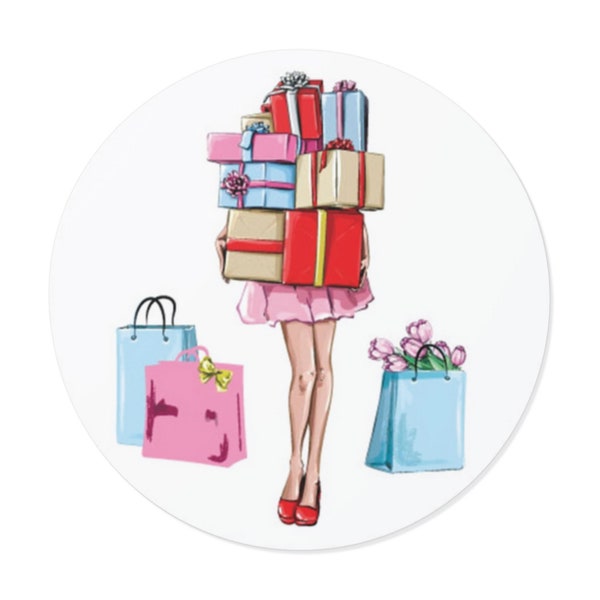 Fashion Girl Birthday Presents Stickers Christmas Holiday Greeting Card Gift Wrap Sticker Seals - Choose your Stickers!