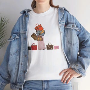 Bolso de moda para mujer, camiseta / Ilustración, bolso de moda, diseñador de lujo, camiseta para mujer, regalo ideal para amigas, hijas, esposas y novias.