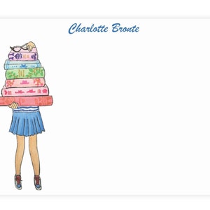Personalisiertes Fashion Book Lover Briefpapier mit Umschlägen - Süßer Buchwurm Personalisiertes Briefpapier Set