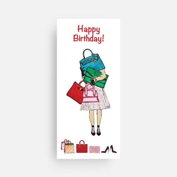 Fashion Birthday Card Set Handbag Shoe Birthday Card