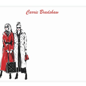 Personalisierte Fashionista Cool Girl Briefpapier mit Umschlägen - Fashionista Stationery Set