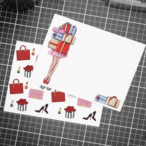 Ensembles de papeterie cartes d'anniversaire tendance avec enveloppes et autocollants tendance assortis | Papier à lettres mignon rose et rouge, cadeau pour lui offrir