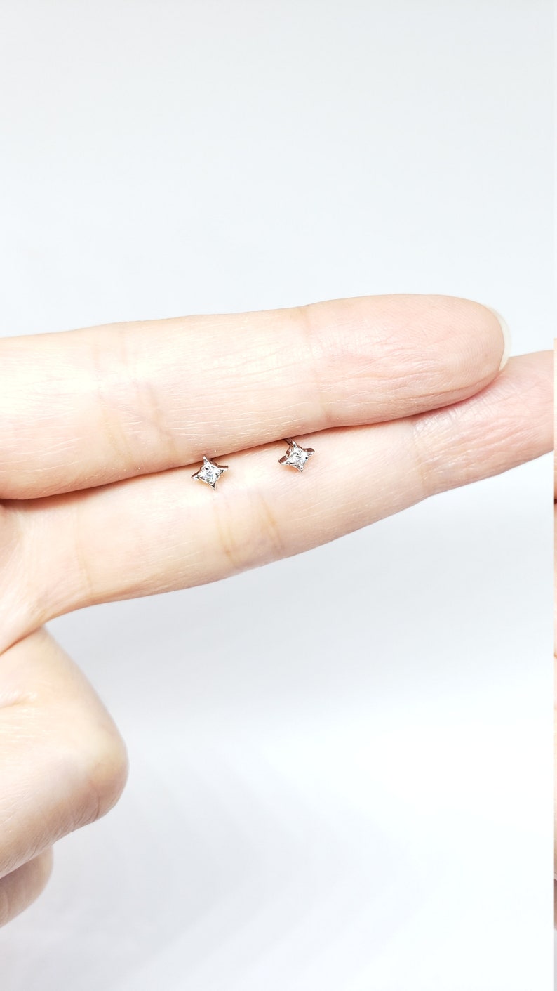 Sterling Silver Geometric Pyramid Triangle Shaped Dainty Cute | Etsy