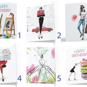 Cartes de vœux d'anniversaire pour filles tendance avec enveloppes et sceau autocollant tendance – EXPÉDIÉES RAPIDEMENT !