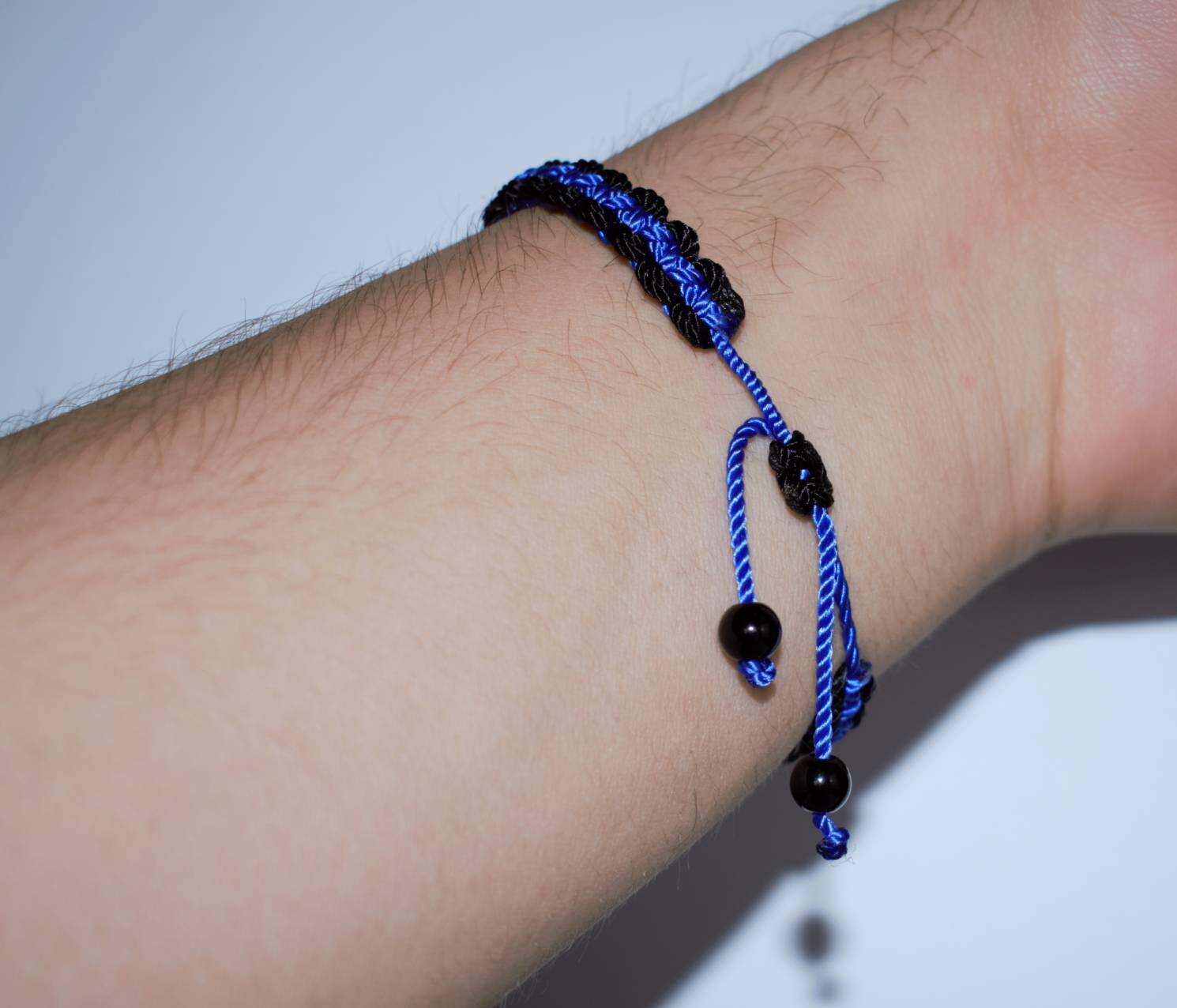 Thin Blue Line Bracelet Police Bracelet Thin Blue Line Etsy