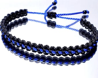 Thin blue line police bracelet, new Police bracelet, thin blue line support police wristband, adjustable for man and woman, unisex bracelet