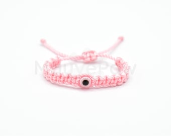 Baby pink string evil eye bracelet, Newborn infants and small childrens bracelet, evil eye protection, baby Evil eye amulet bracelet