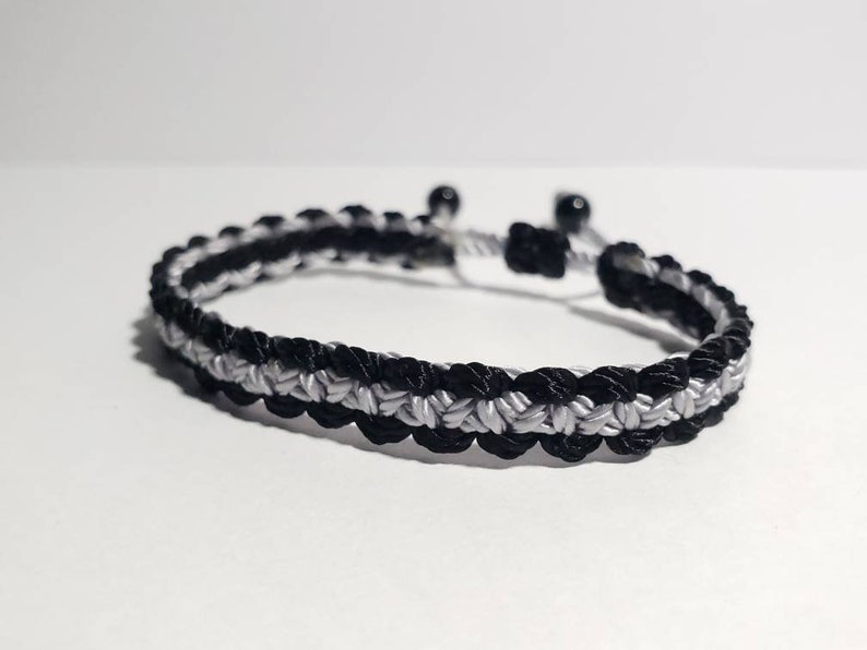 Thin grey line bracelet corrections officer bracelet Etsy